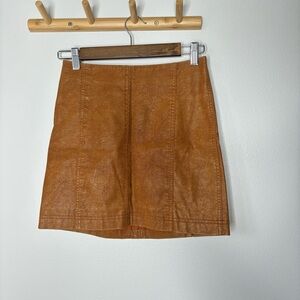 Free People Faux Leather Skirt 0